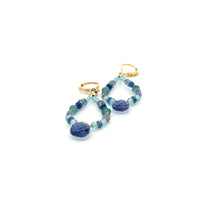 Iolite, Tanzanite & Gold Earrings