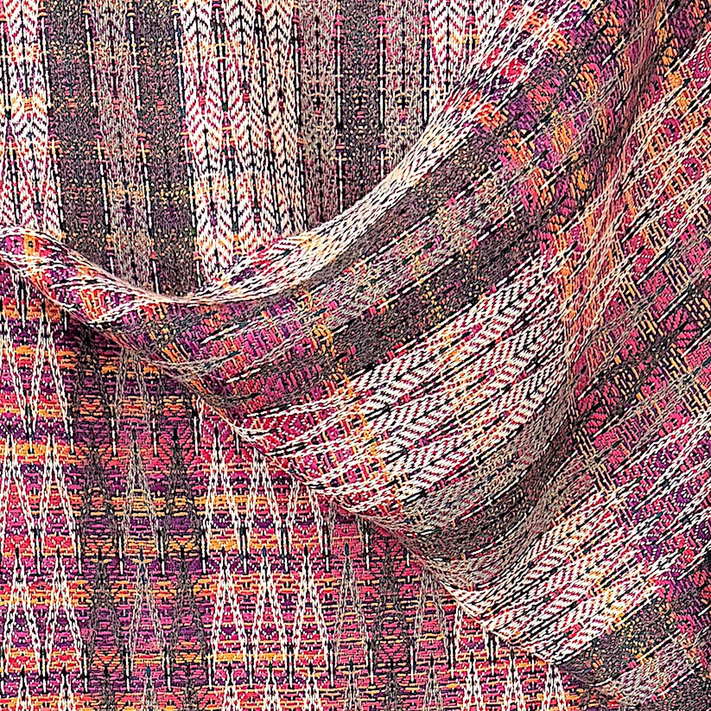 Handwoven Tropical Sunset Chevron Reversible Throw