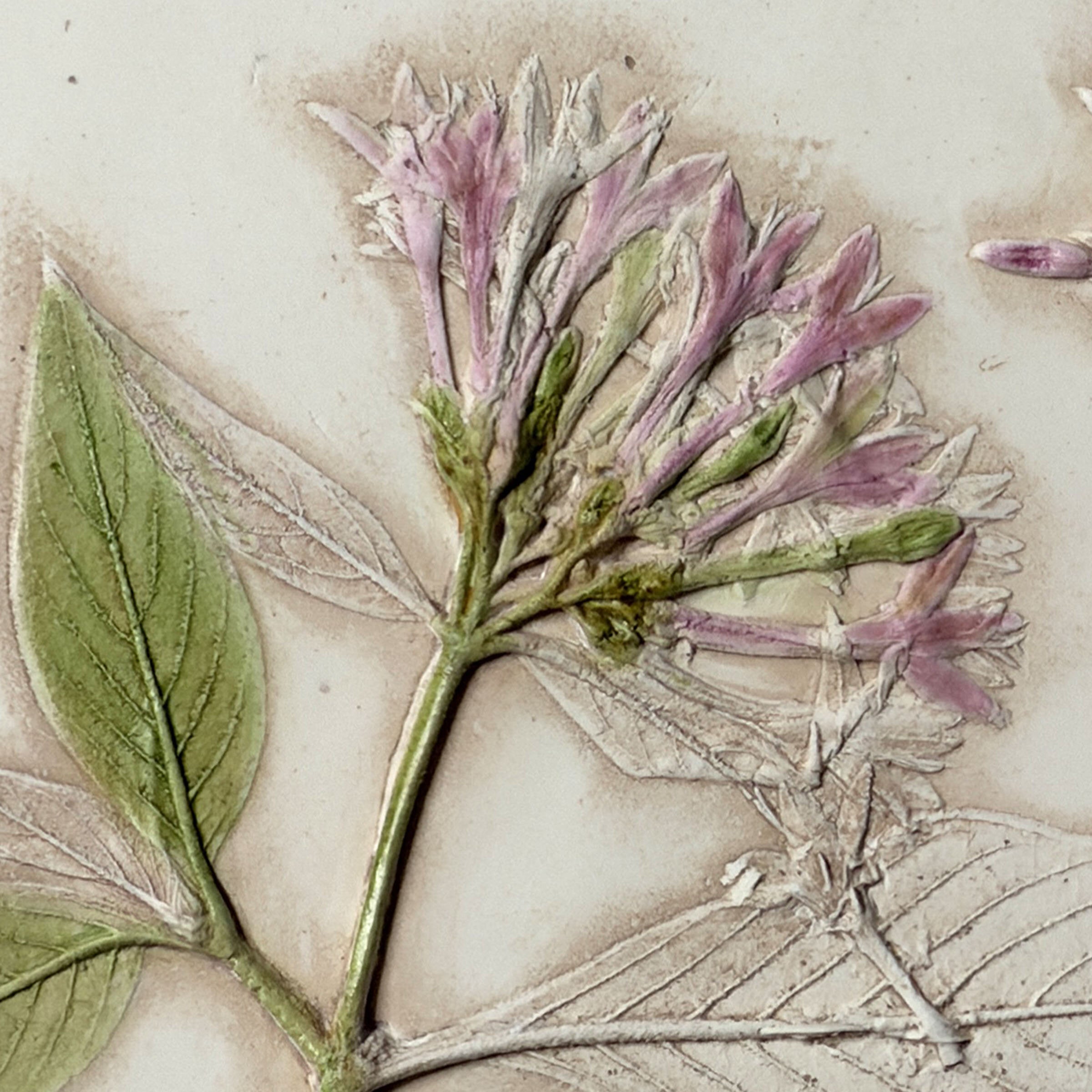 Pink Garden Pentas Flowers Tile