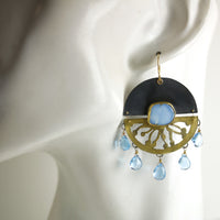 Lavender Turquoise Split Disc Earrings