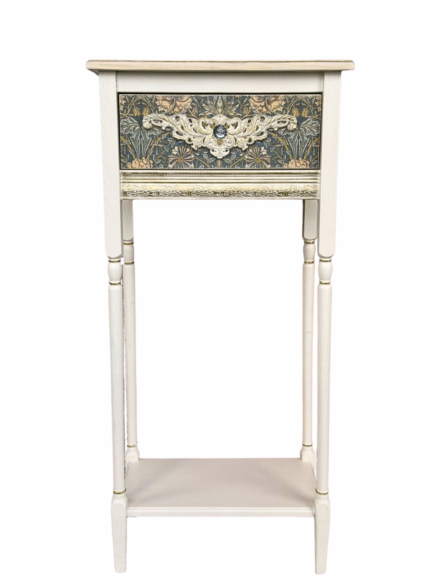 Floral Nouveau Side Table in Ivory