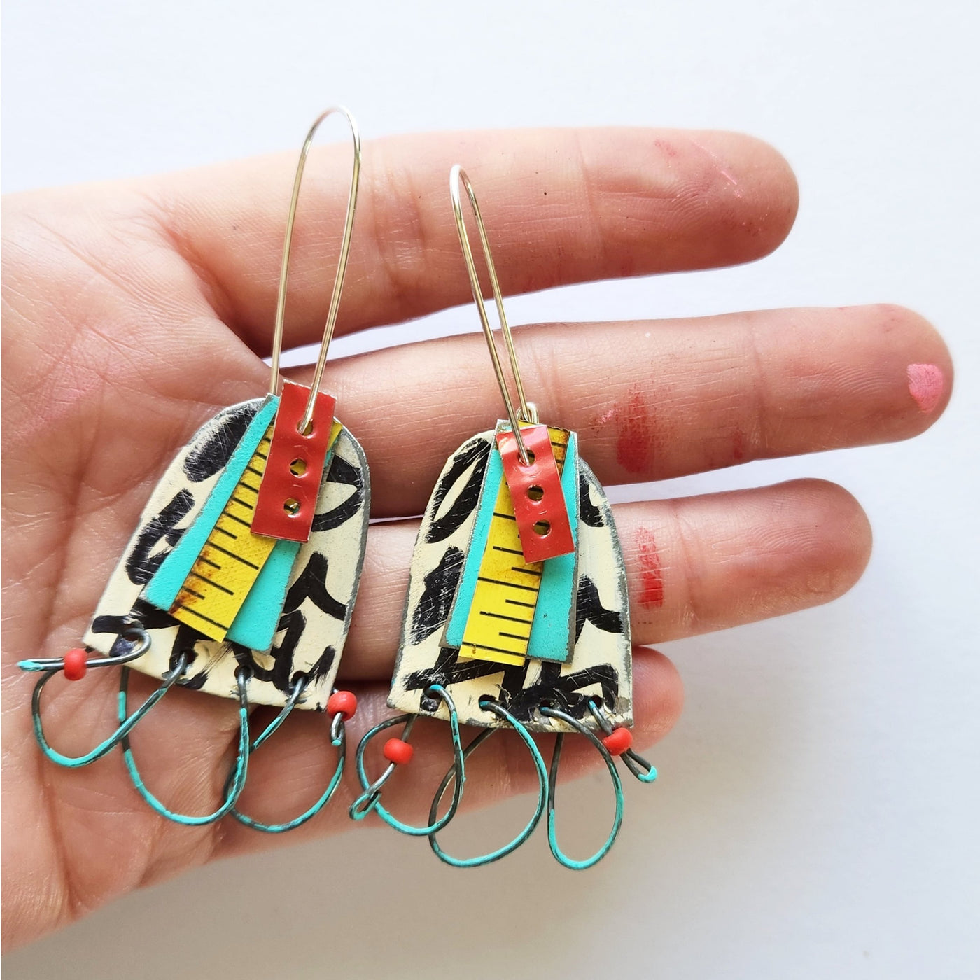 Black & White Doodles Arch Earrings