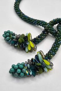 Green & Turquoise Cluster Necklace