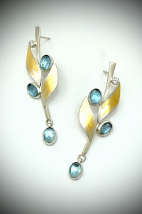 Aqua Leaf Post Earrings