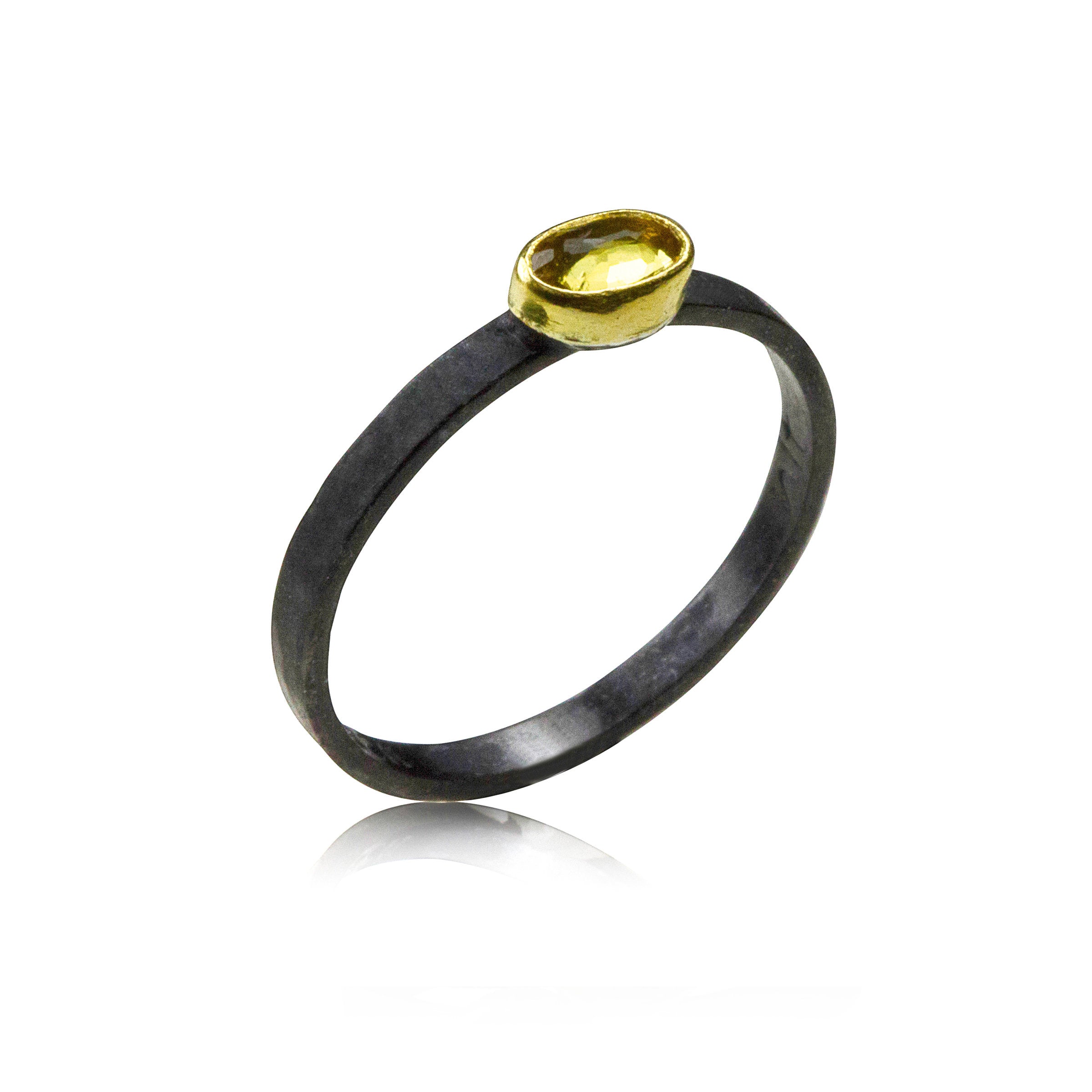 yellow sapphire stacking ring