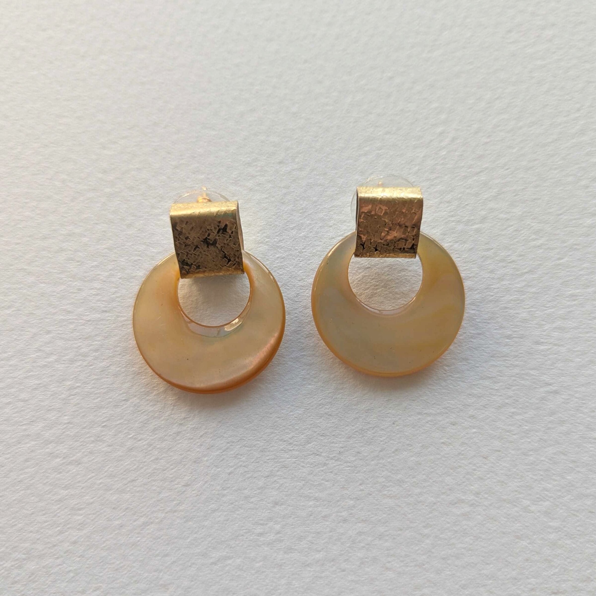 Yellow Mother-of-Pearl Earrings