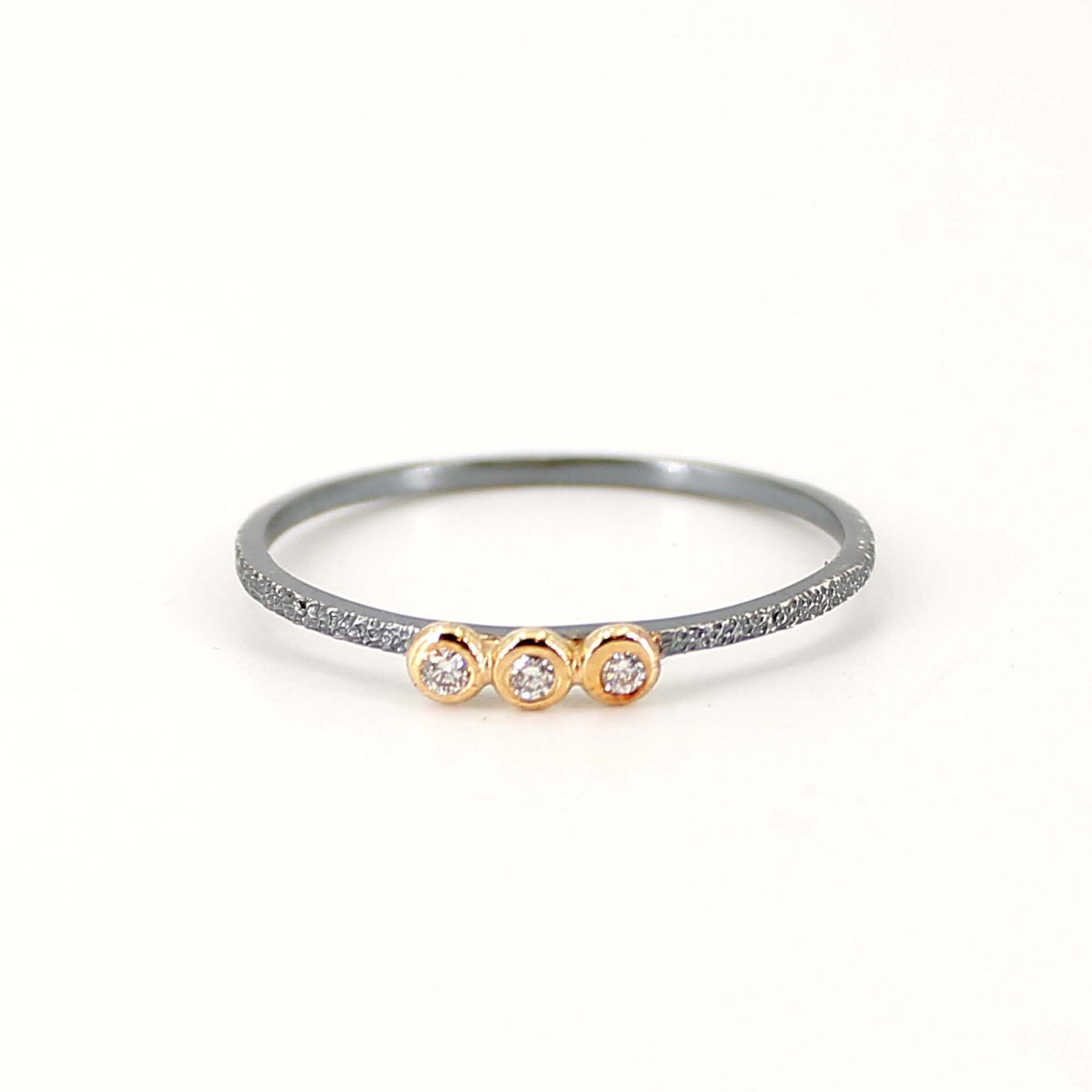 Triple Diamond Stacking Ring