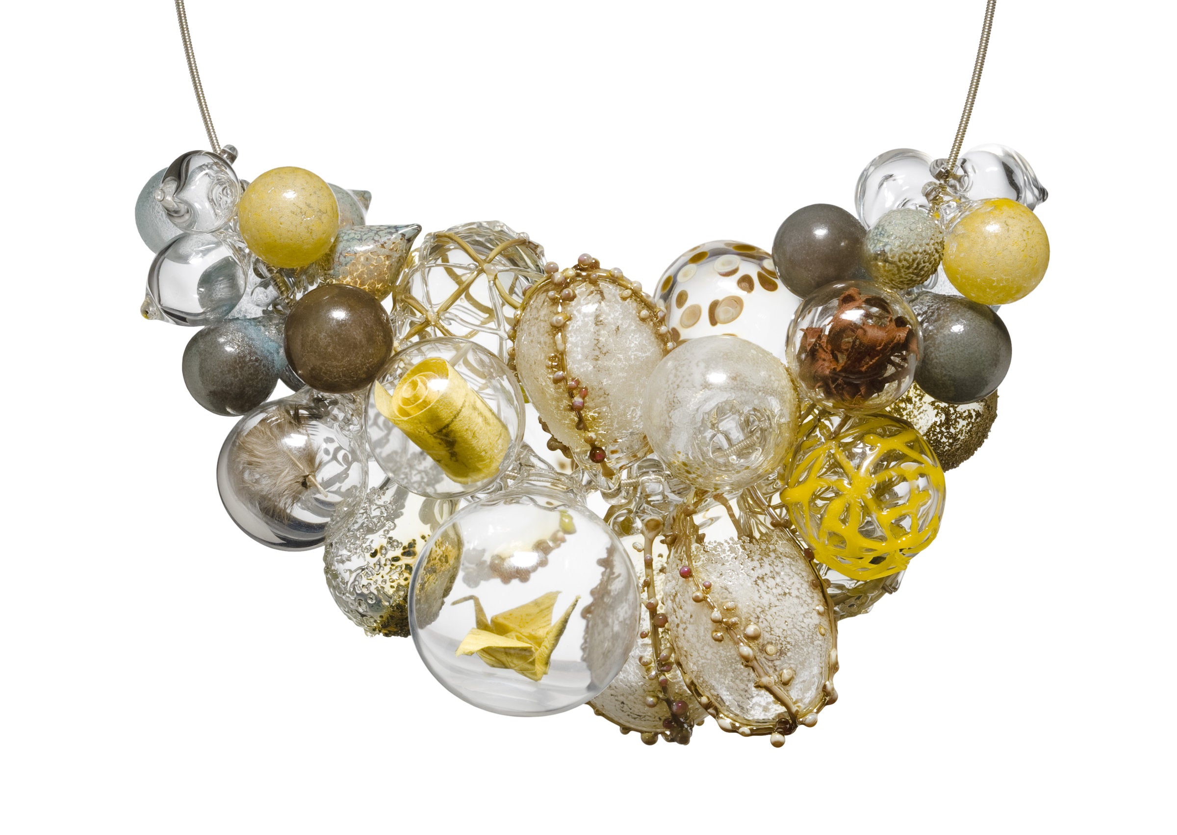 Yellow Crane of Happiness Necklace