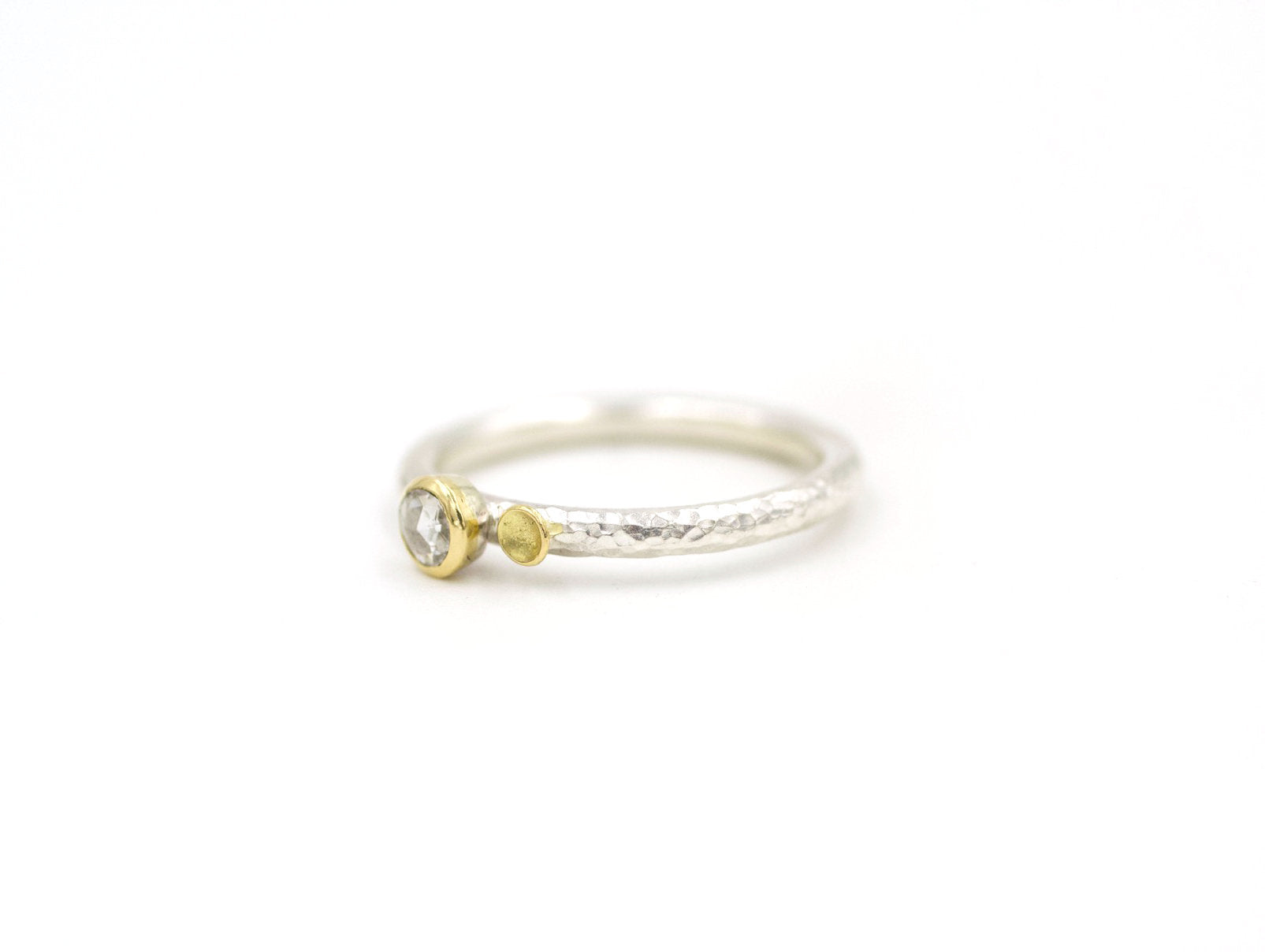Silver & Gold Rose Cut Diamond Ring