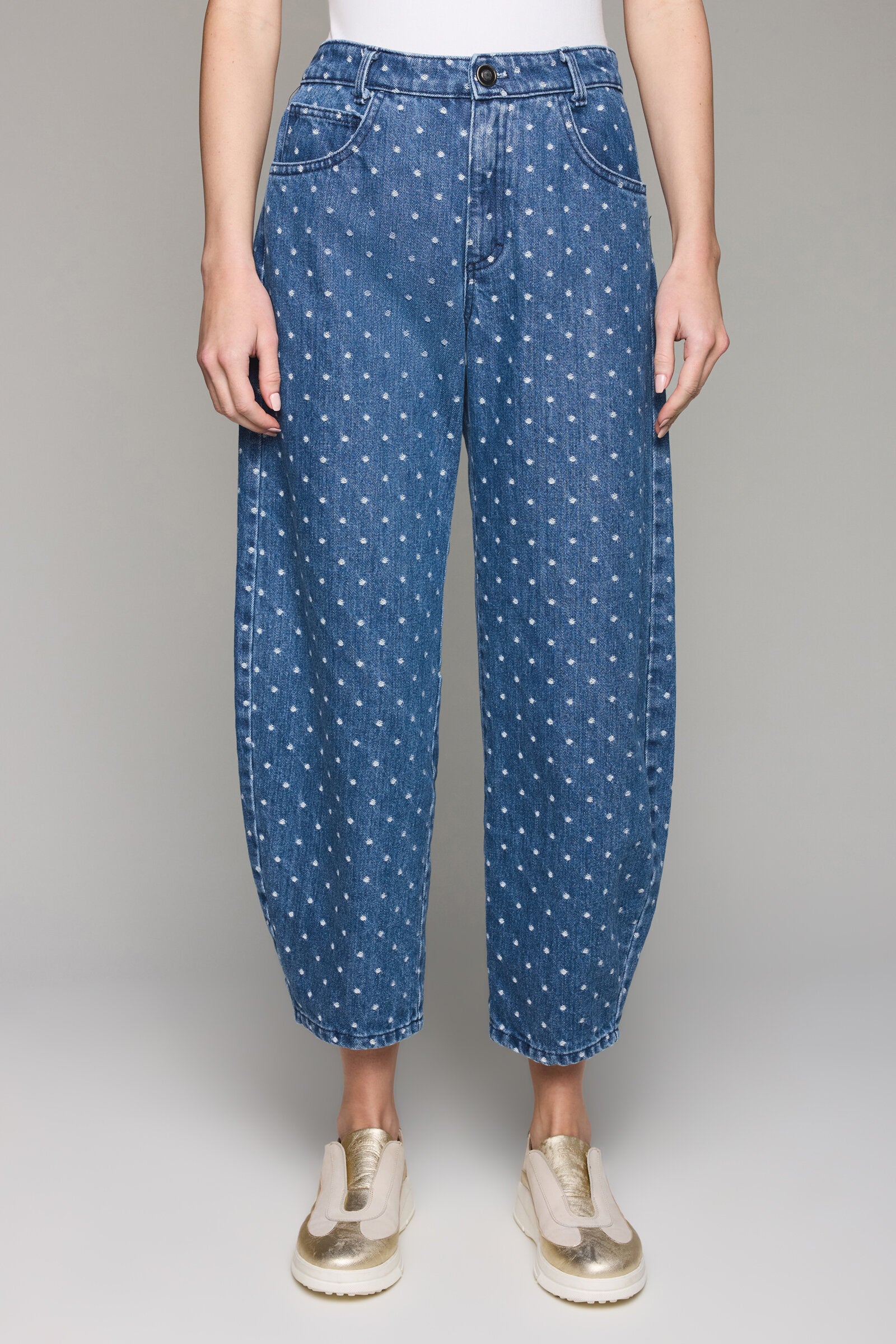 Moon Dot Barrel Jean