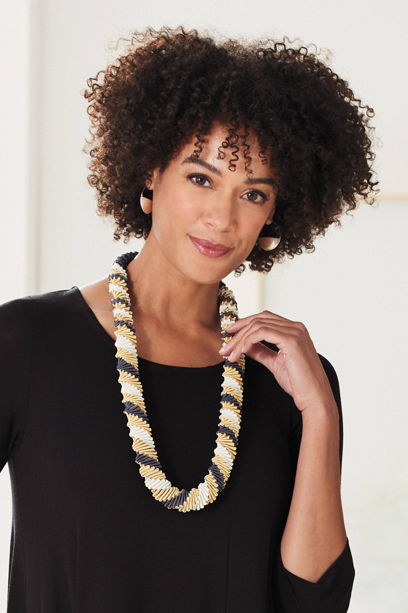 34", shown with Crescent Moon Earrings by Cyd Rowley