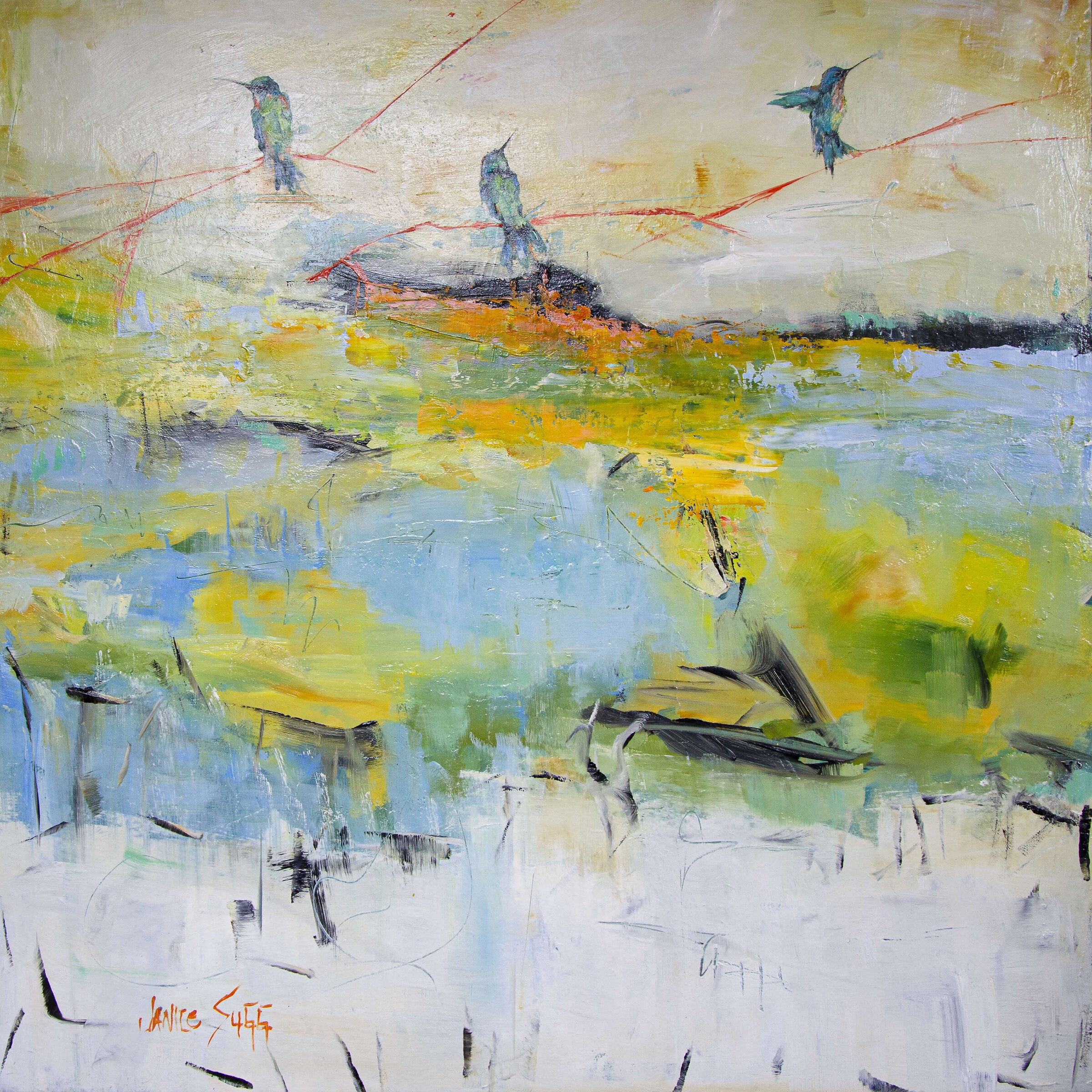 Hummingbirds Above The Blue Horizon