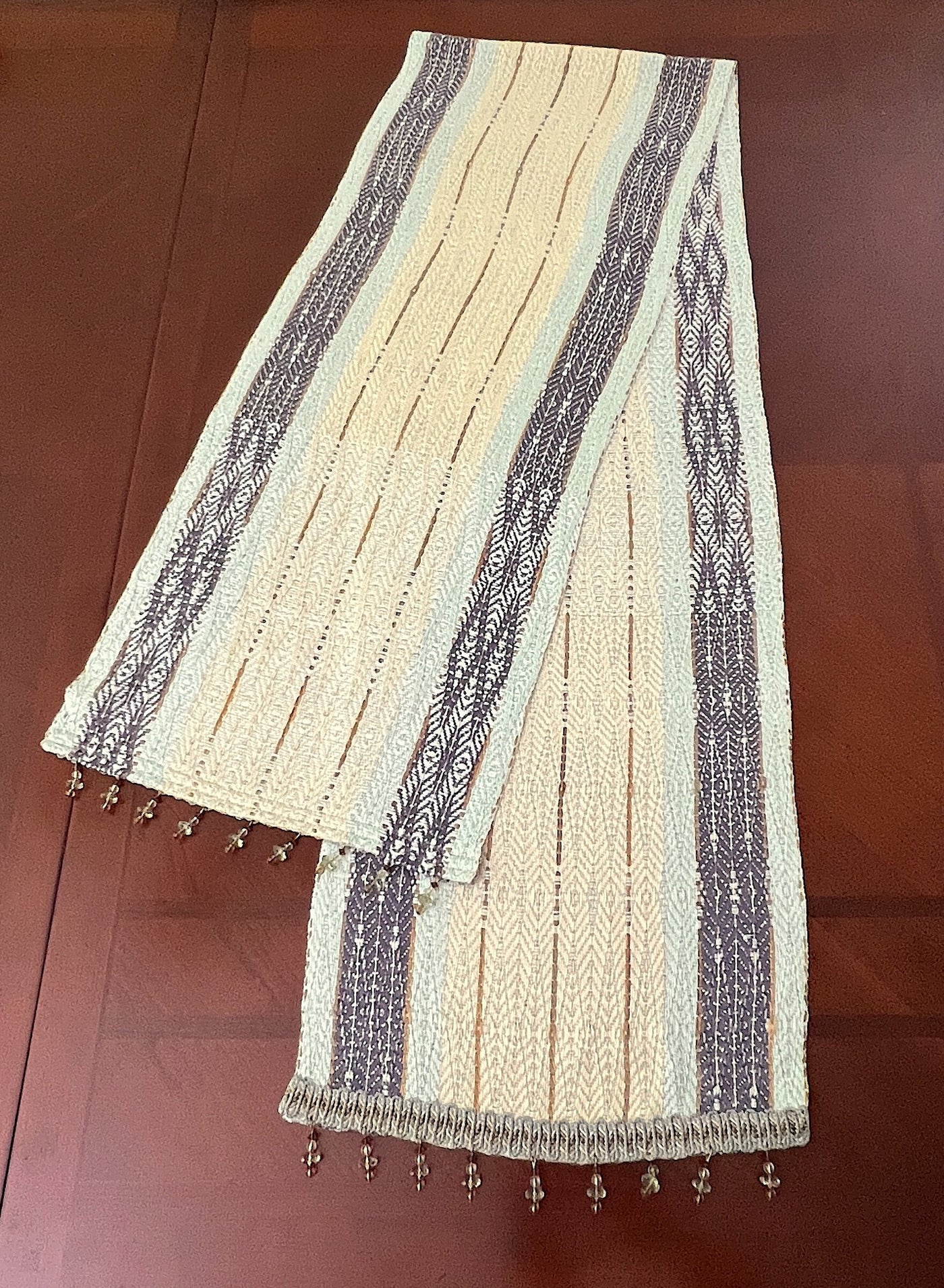 Handwoven Mist Bamboo Table Runner