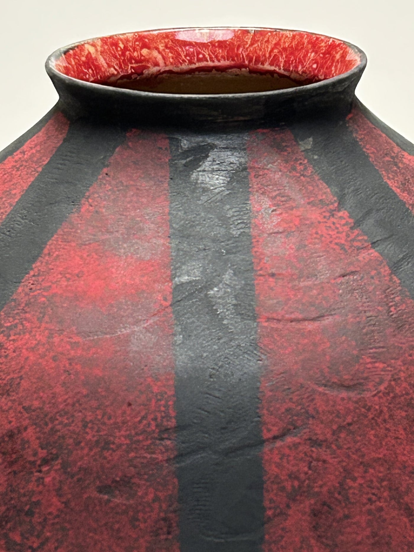 Black and Red Matte Vase