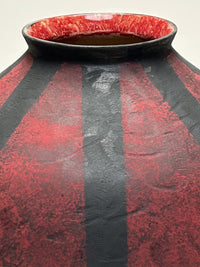 Black and Red Matte Vase