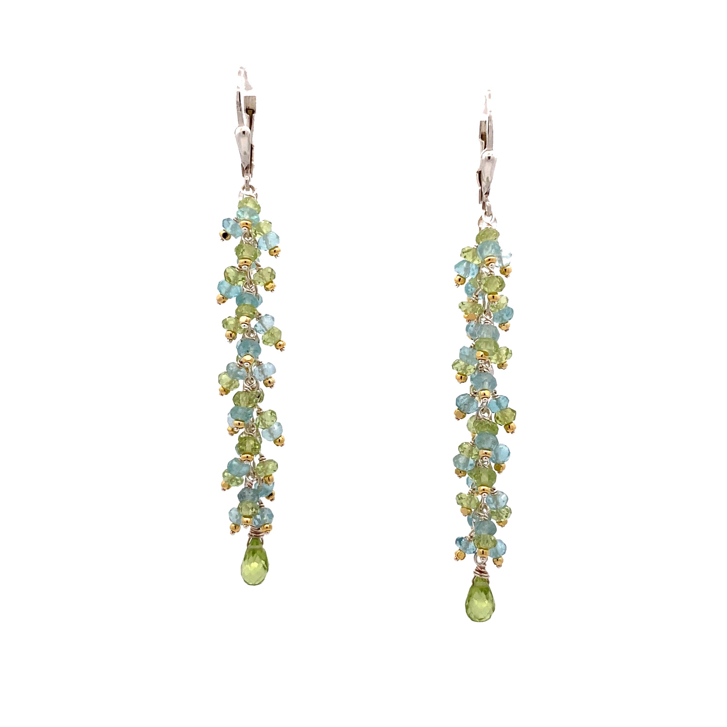 Peridot & Apatite Waterfall Earrings