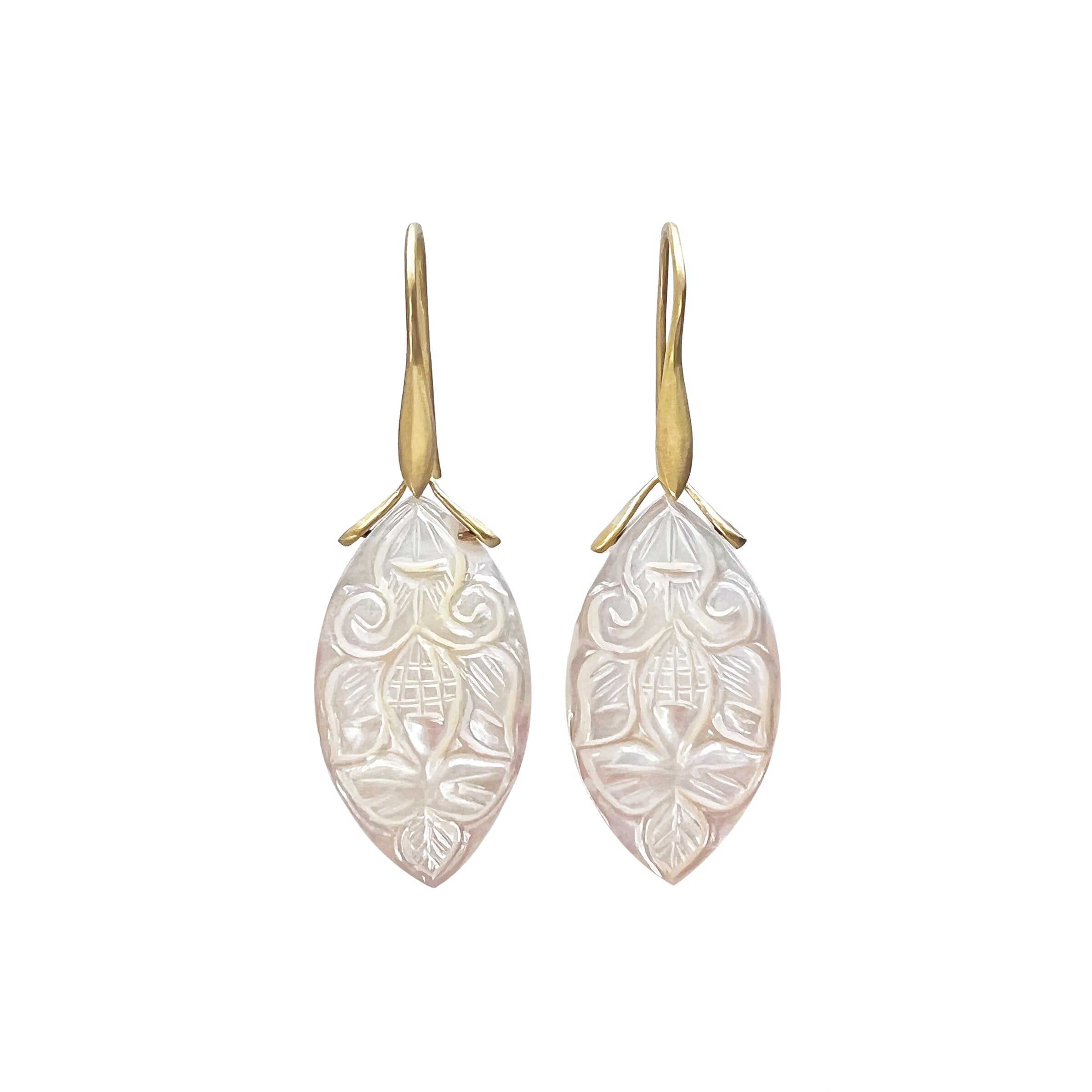 Mother-of-Pearl Marquise Trapeze Earrings
