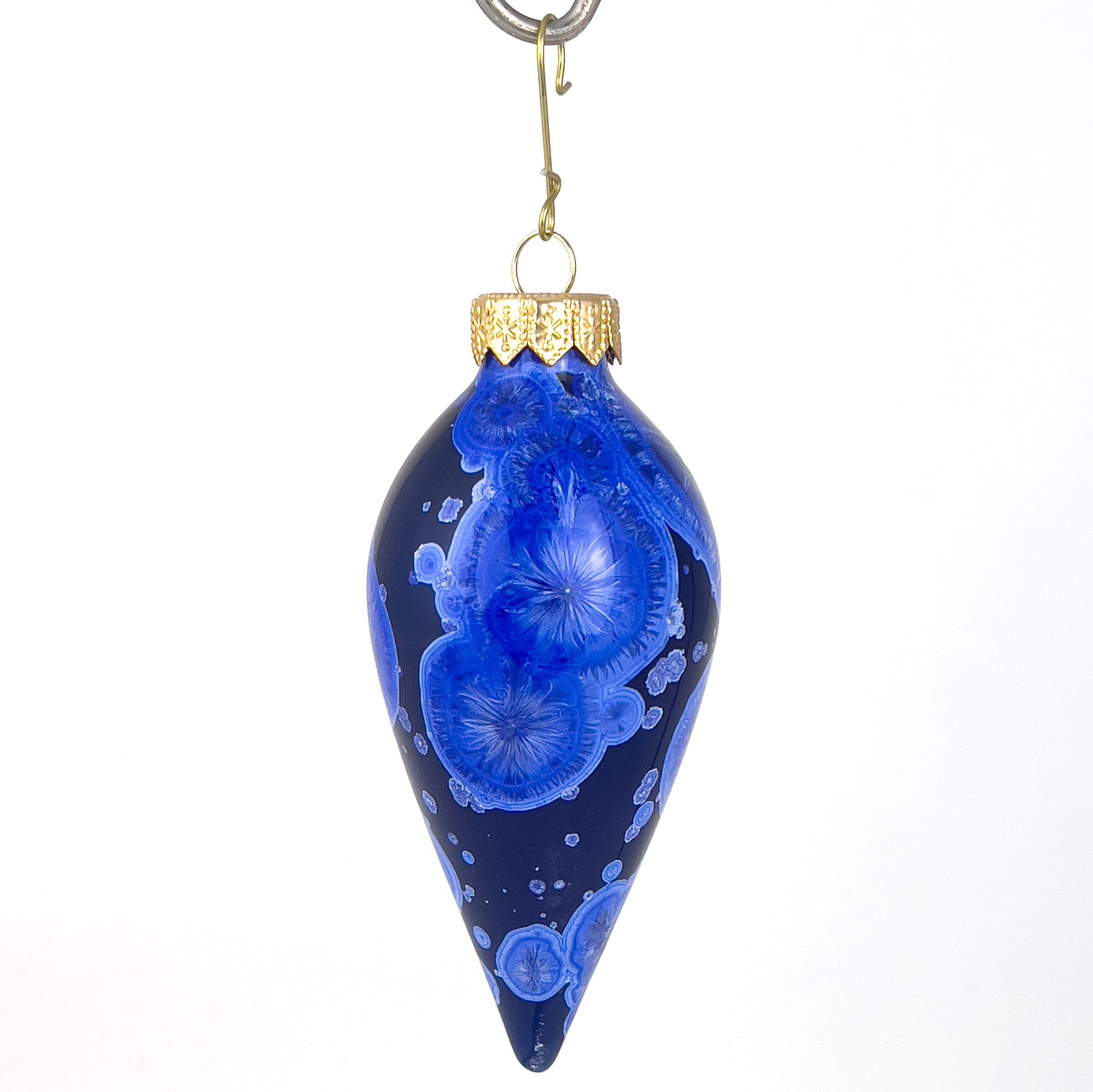 Crystalline Tear Ornament, Cobalt Ocean