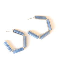 Kyanite Angled Hoop Earrings