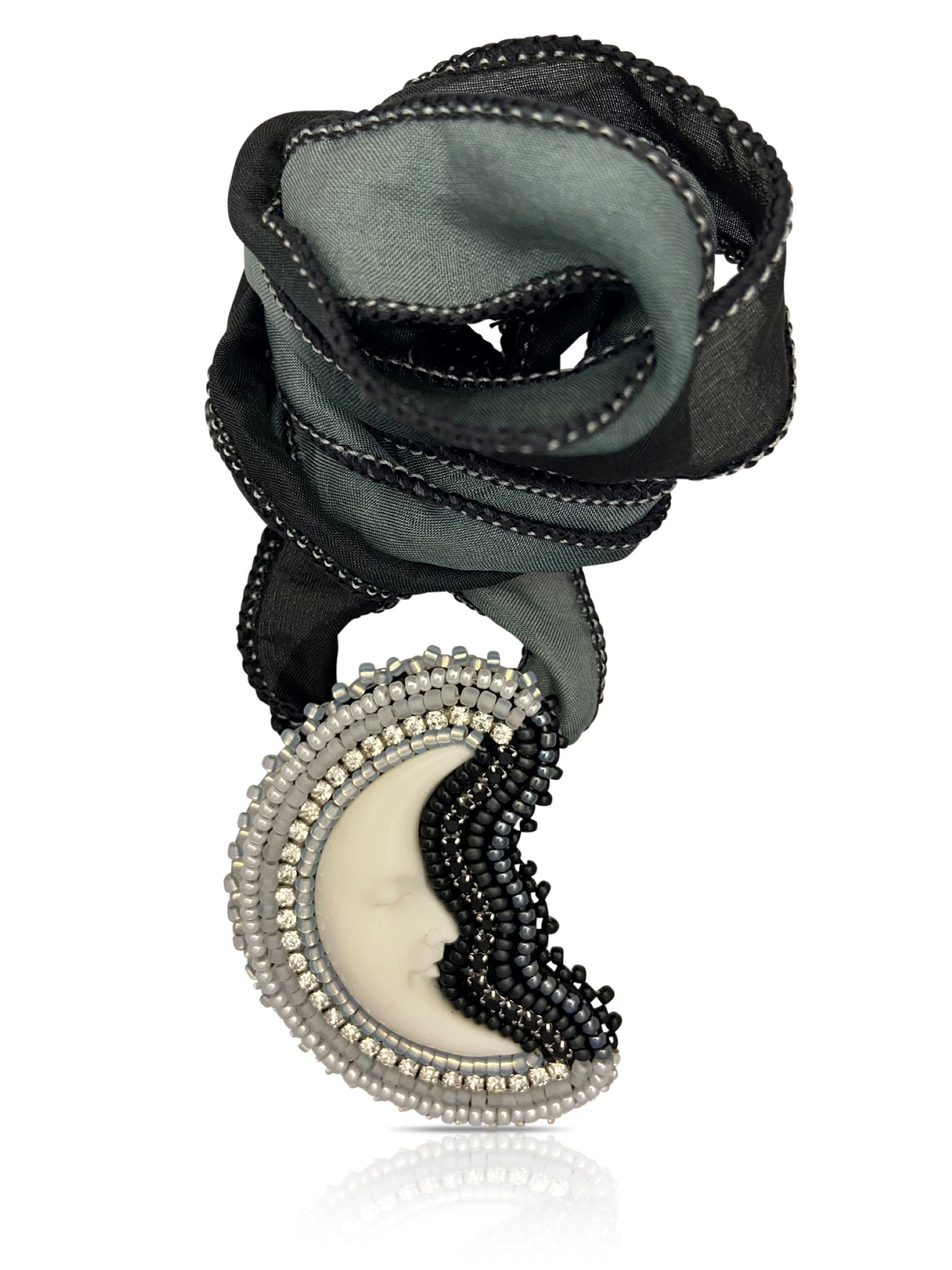 Night and Day Crescent Pendant Necklace