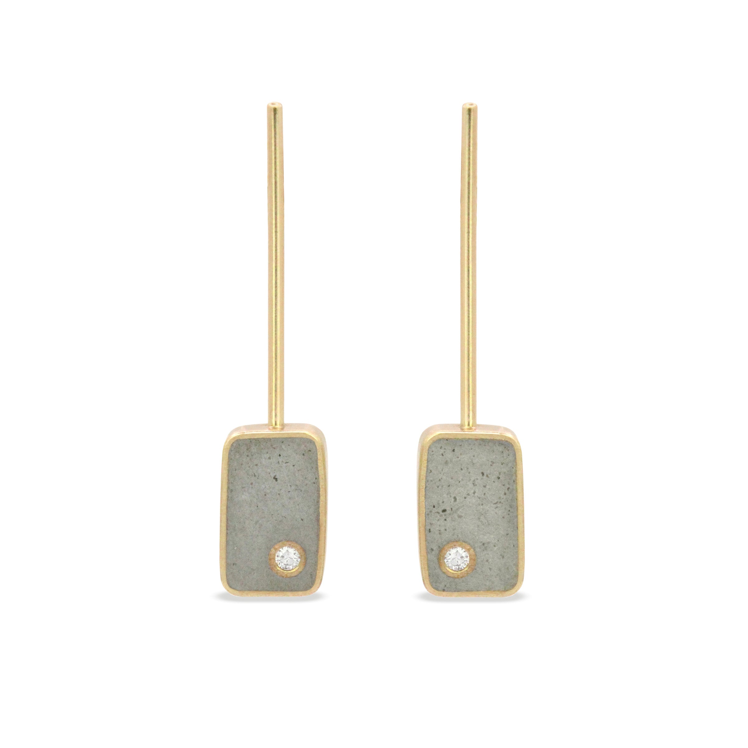 14k yellow gold and gray concrete