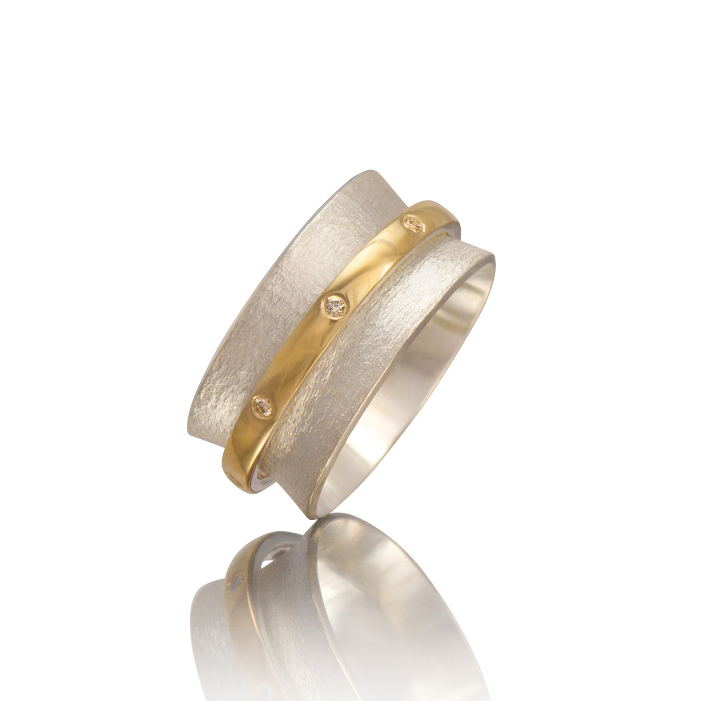 Orbit Ring with Diamonds