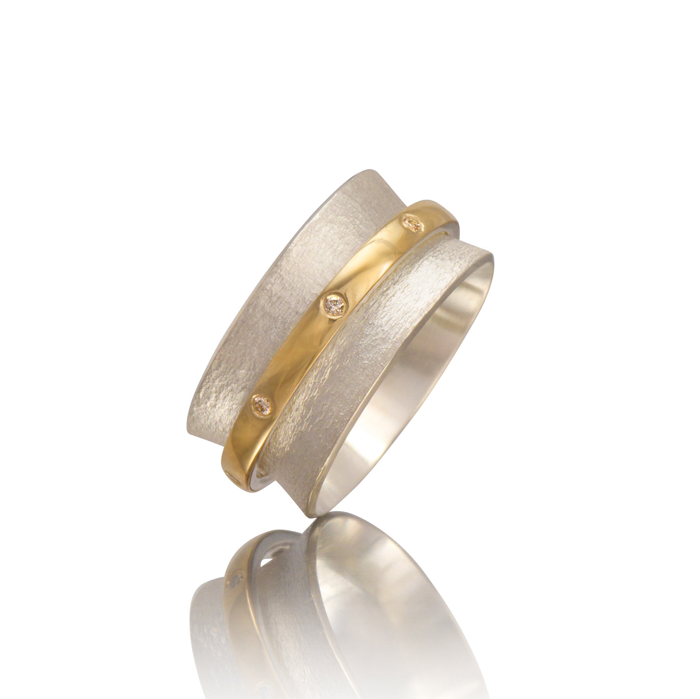Orbit Ring with Diamonds