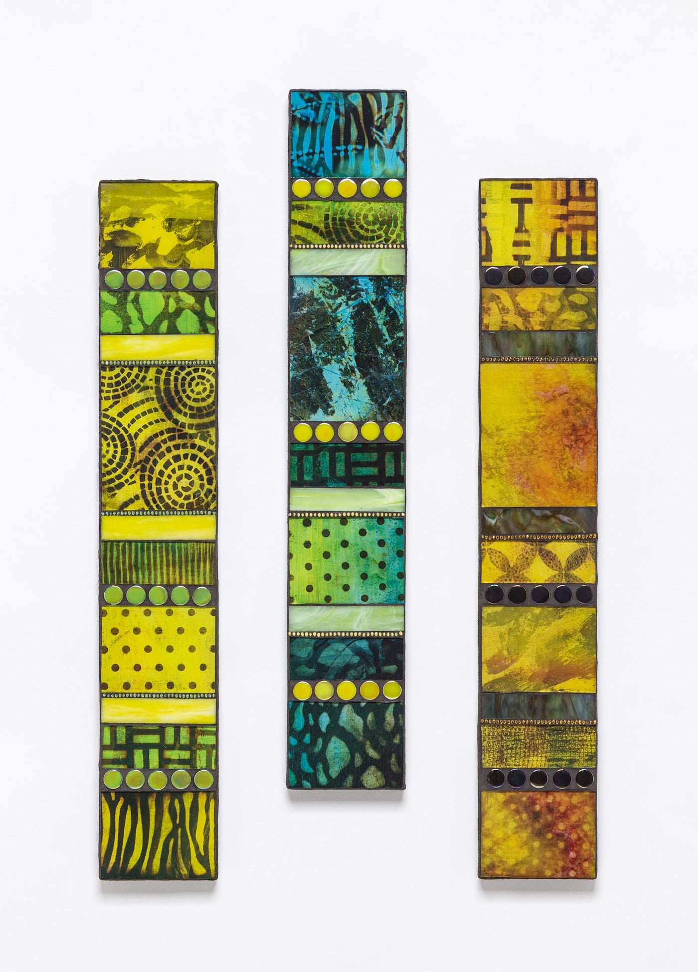 left to right: Lemon-Lime, Reef, Goldenrod