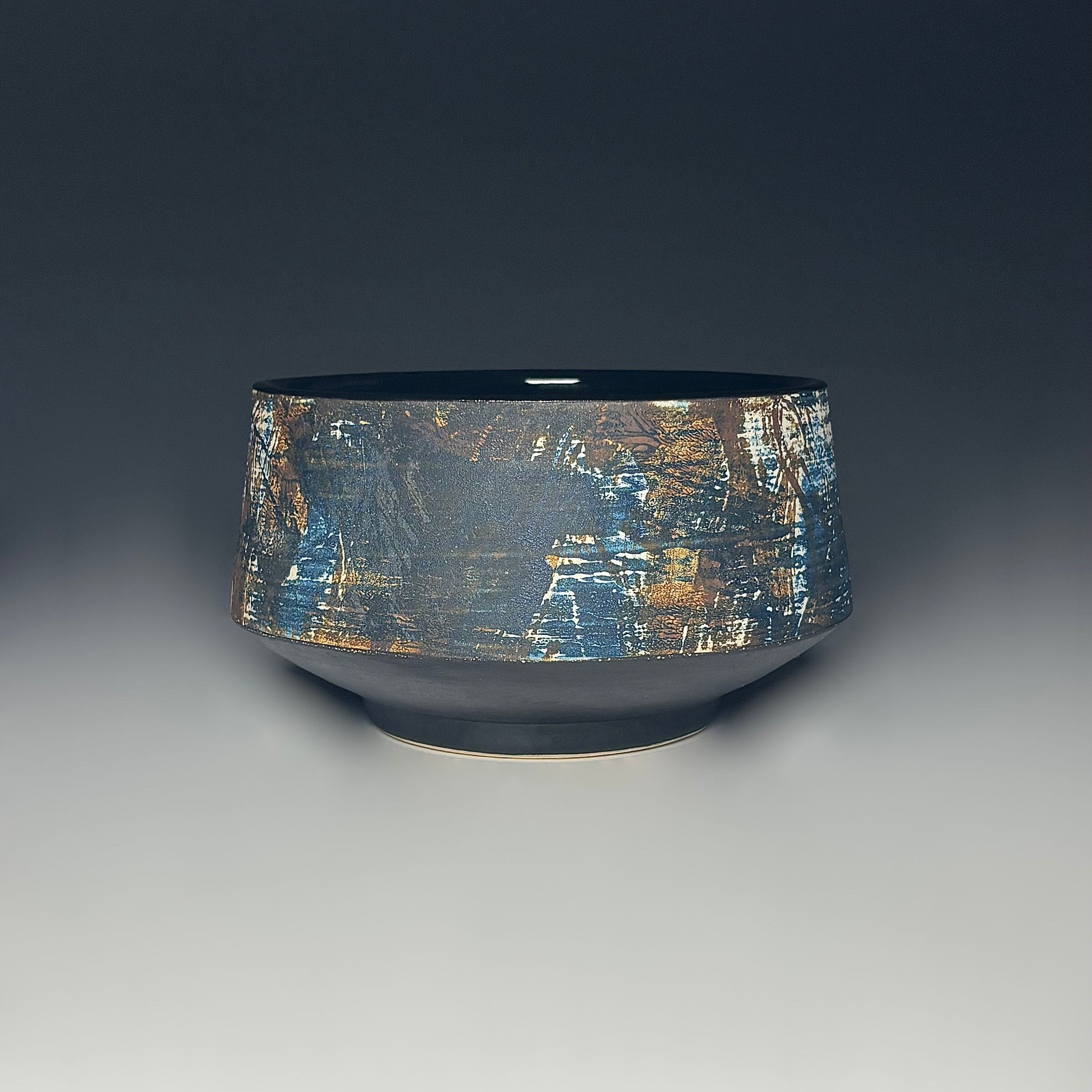 Painterly Tea Bowl in Coastline