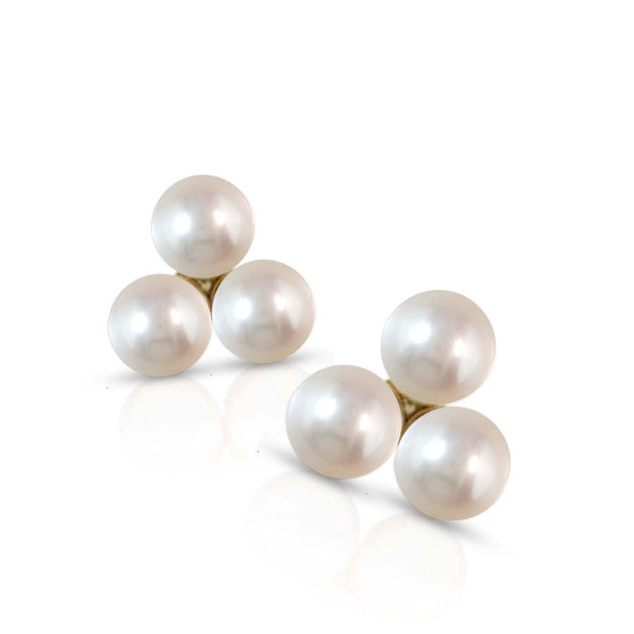 Three Pearl Earrings