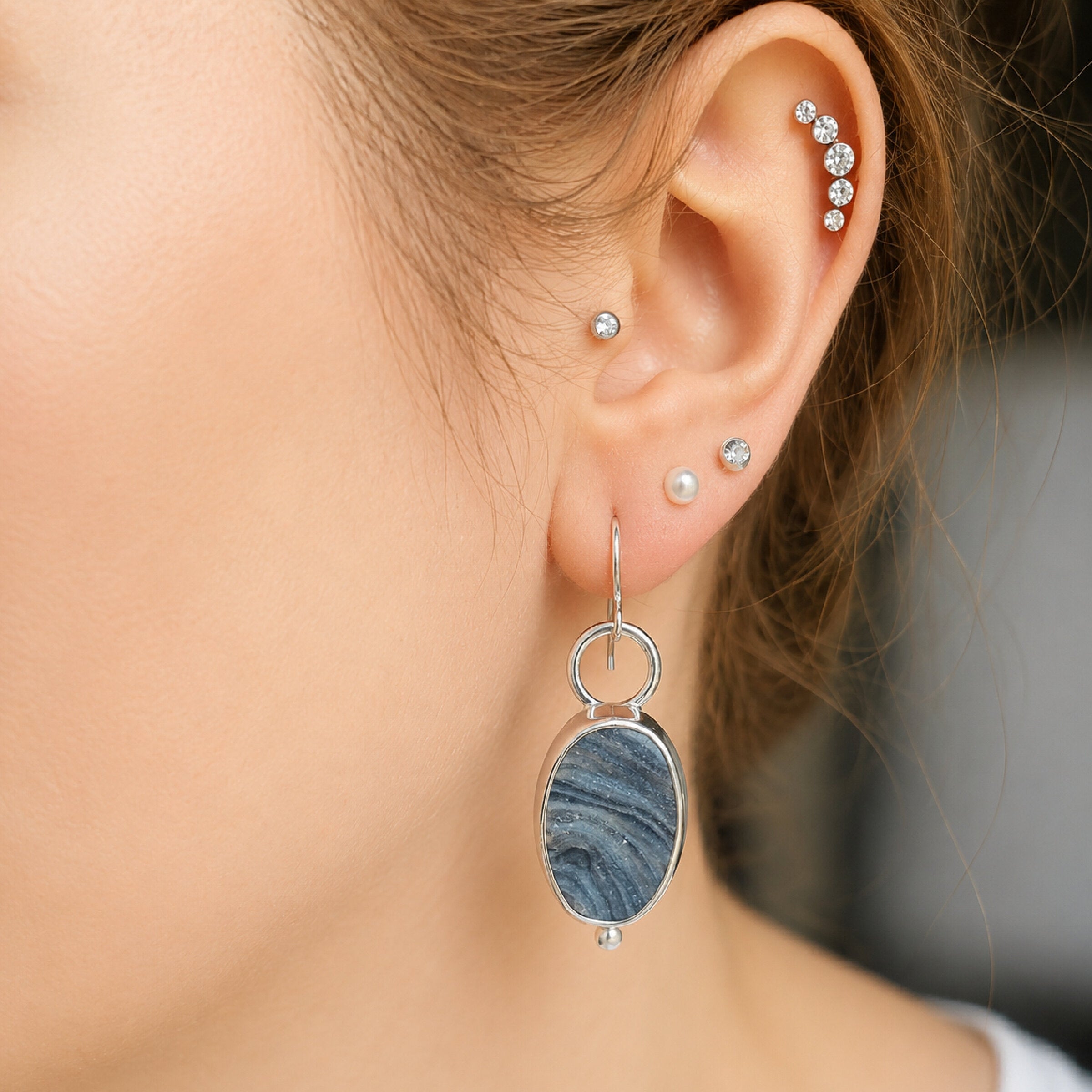 Stormy Seas Drusy Earrings