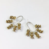 Brass Oval Half Moon Earrings