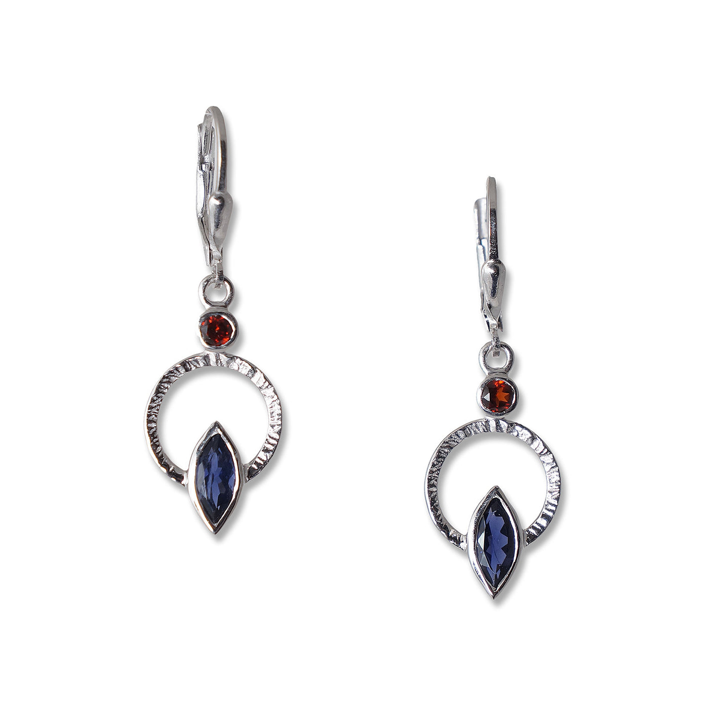 iolite with garnet accent