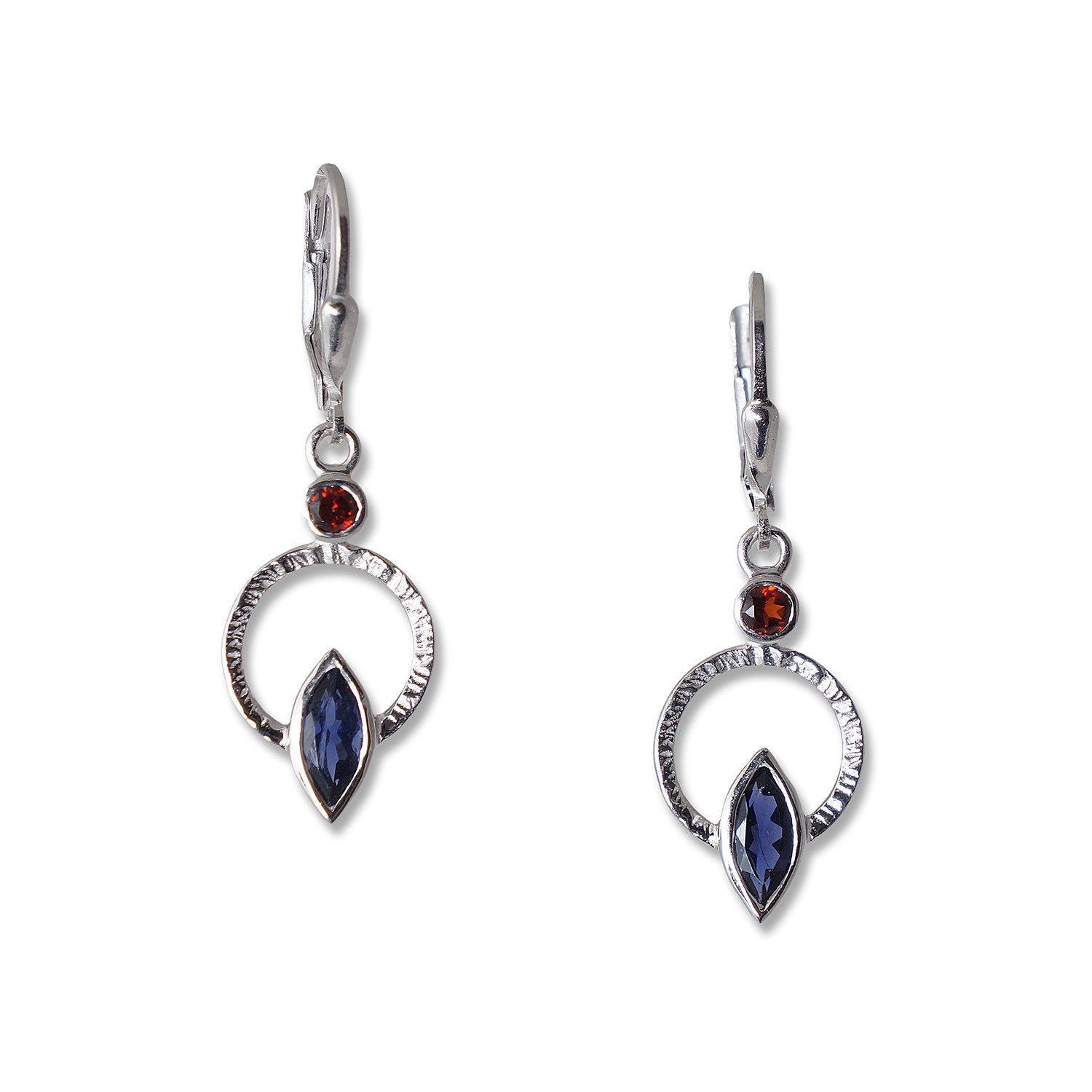 iolite with garnet accent