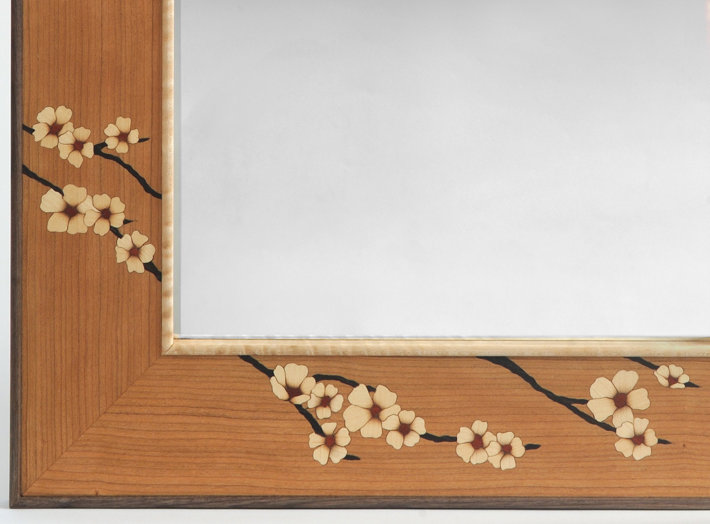 Cherry Blossom Marquetry Mirror