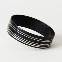 Stripe Off Center Wide Bangle