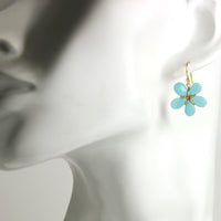 Sleeping Beauty Turquoise Flower Earrings