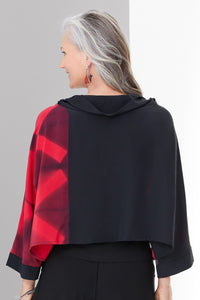 black/scarlet lattice, back view