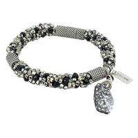 Twist of Silver & Black Kumihimo Bracelet