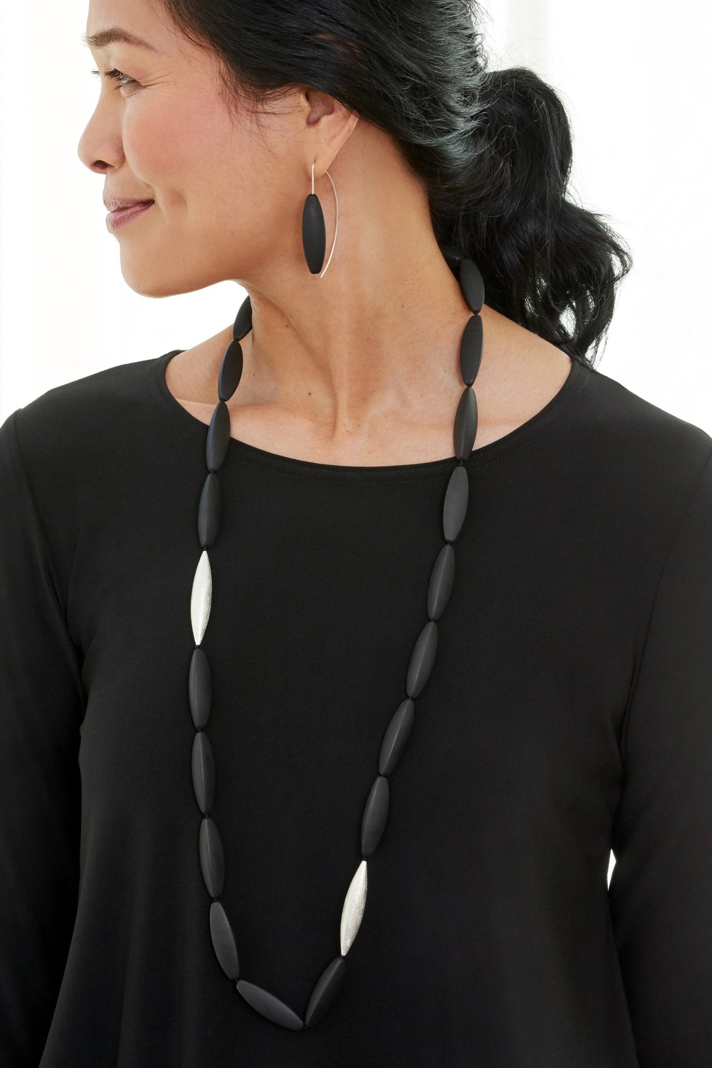 Elemental Onyx and Silver Necklace