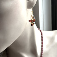 Signature Garnet Marquise and Tanzanite Gold Earrings