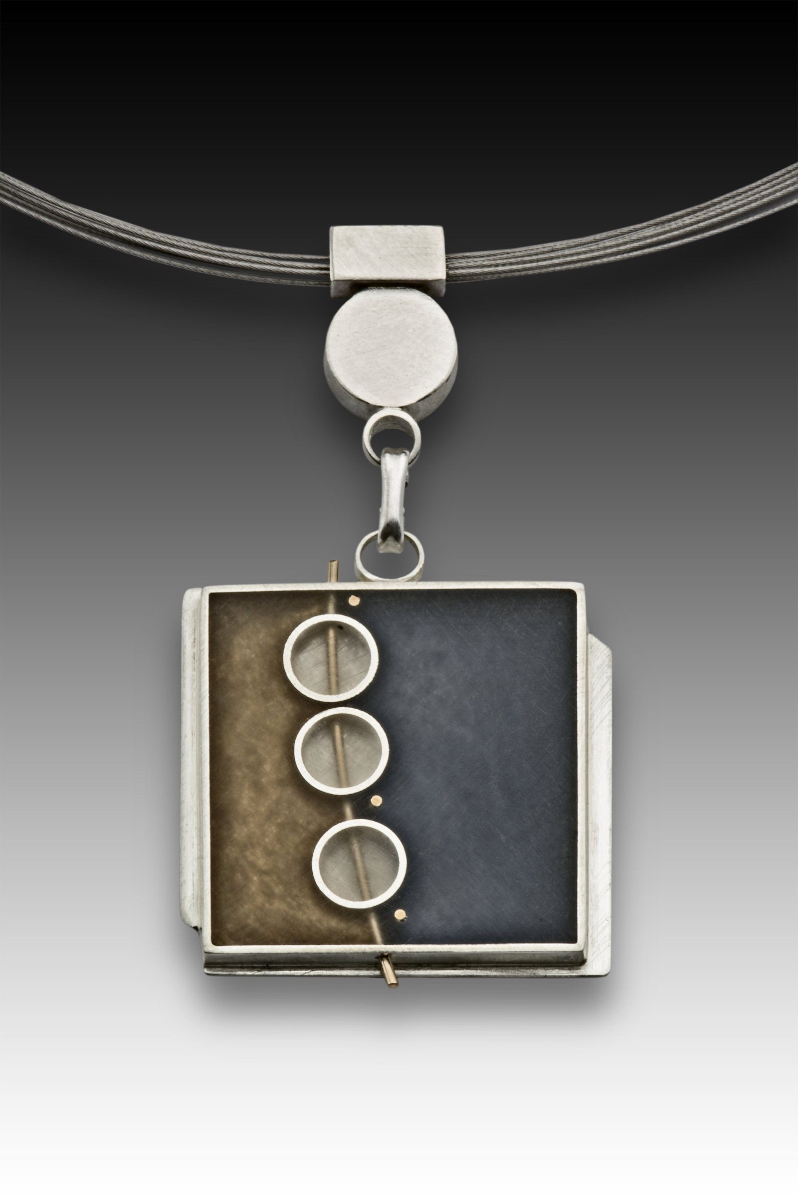 3 Circle Square Pendant Necklace