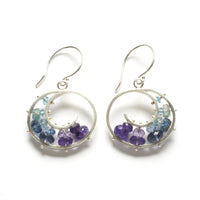 Medium Spiral Earrings in Blue and Purple