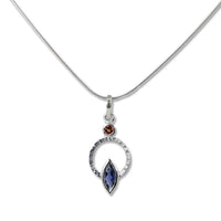 iolite with garnet accent