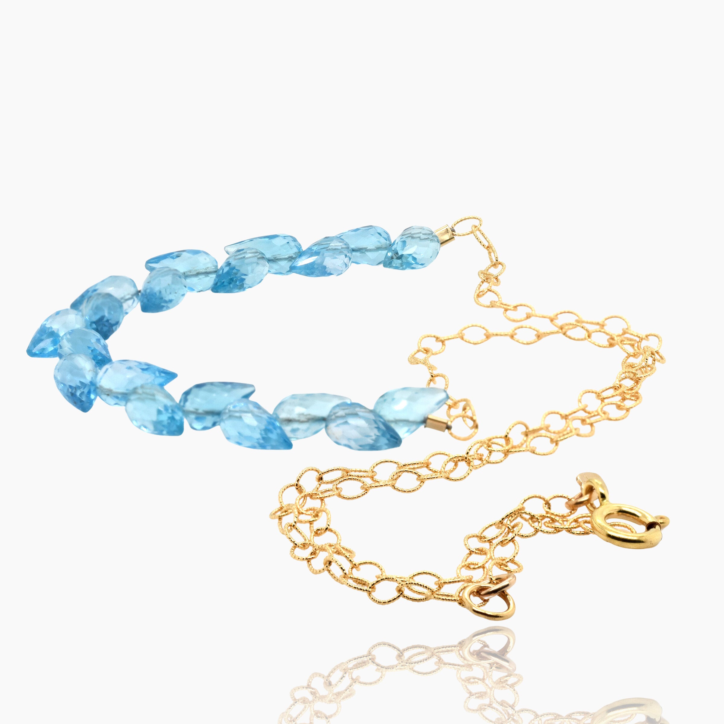 Swiss Blue Topaz Gold Necklace
