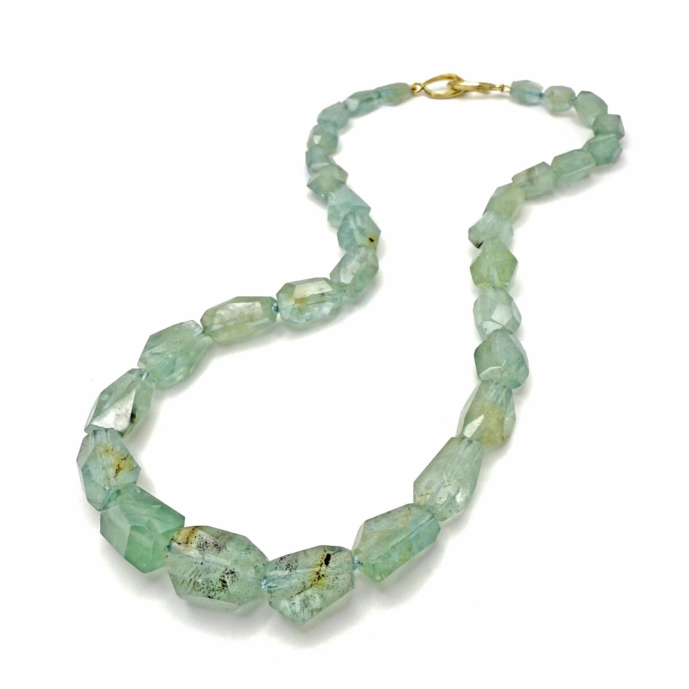 Seafoam Aquamarine Chiseled Candy Necklace