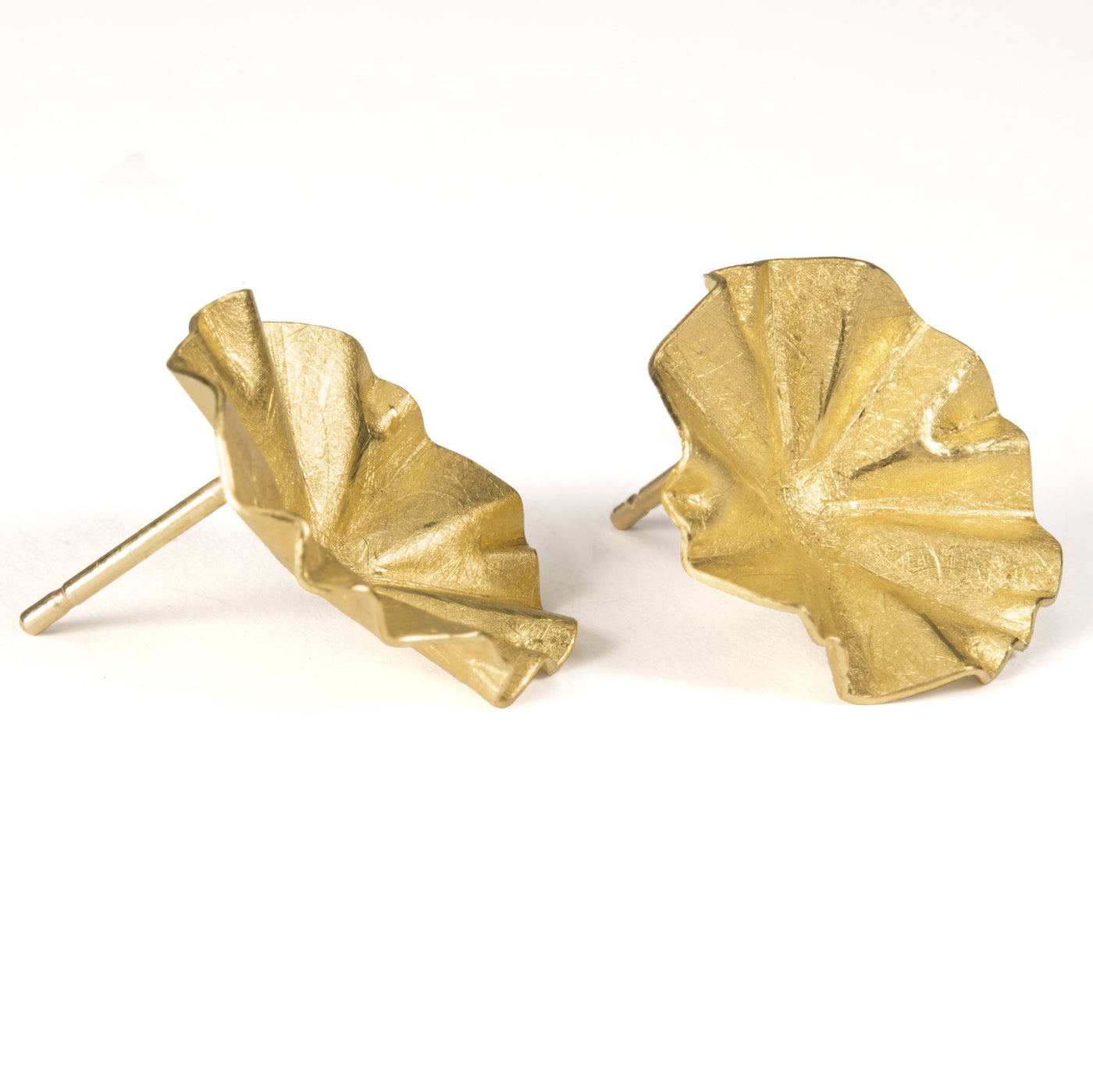 Small Gold Lotus Earrings