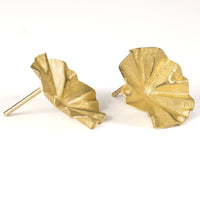 Small Gold Lotus Earrings