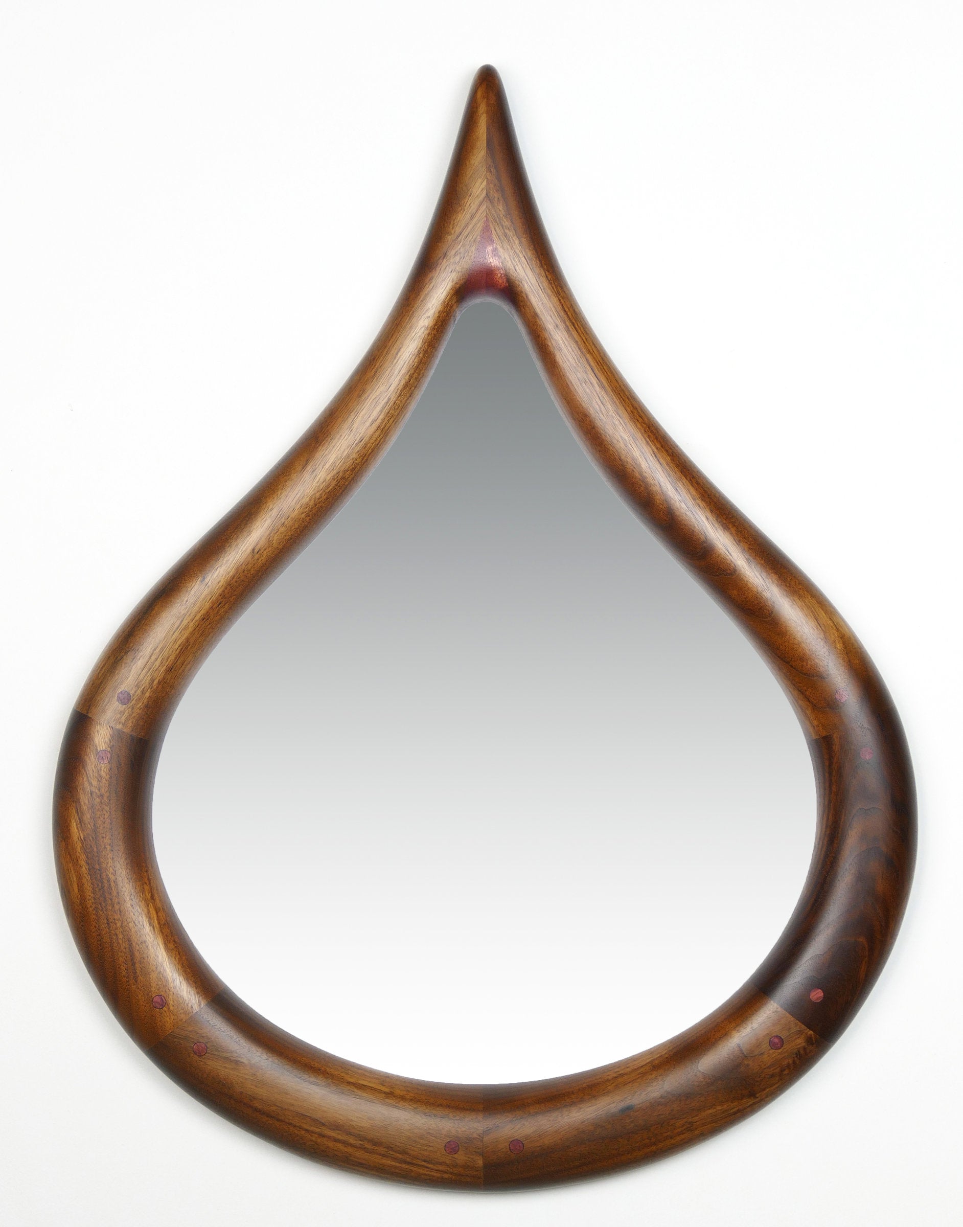 Petite Walnut Teardrop Mirror