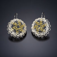 Sunburst Golden Cabochon Earrings